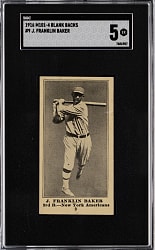1916 M101-4 Blank Backs #9 Frank (Home Run) Baker SGC EX 5