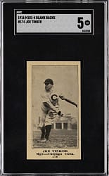 1916 M101-4 Blank Backs #174 Joe Tinker SGC EX 5