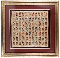 1911 S74 Silks Framed Display with (77) Including Ty Cobb and (2) Christy Mathewson