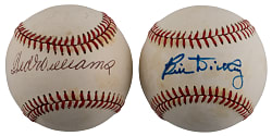 Ted Williams & Bill Dickey Single-Signed Baseball Pair - Both Full JSA