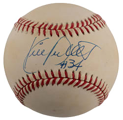 Kirby Puckett Single-Signed OAL/Brown Baseball with Full JSA & "34" Inscription