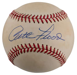 Curt Flood Single-Signed ONL/Coleman Baseball - PSA/DNA