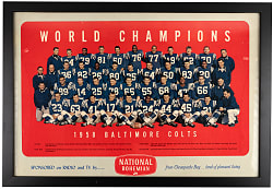 1958 Baltimore Colts World Champions National Bohemian Beer Point-of-Sale Sign with Easel Back - Clean!