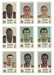 1968-1969 Jack in the Box San Diego Rockets Complete Sets (5) with Shortprints