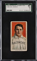 1909-1911 T206 White Border Doc Adkins SGC VG 3