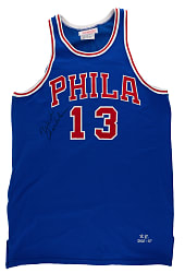 Wilt Chamberlain Signed 1966-1967 Philadelphia 76ers Mitchell & Ness Jersey with Full PSA/DNA