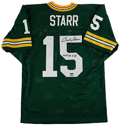 Bart Starr Signed Green Bay Packers Jersey with "SB MVP I, II" Inscription - UDA