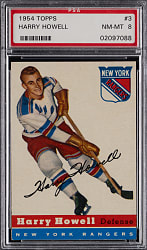 1954-1955 Topps Hockey #3 Harry Howell PSA NM-MT 8 - Only 4 Graded Higher