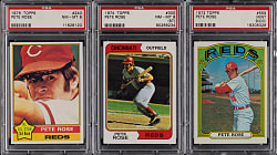 1972-1976 Topps Pete Rose PSA Graded Trio