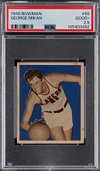 1948 Bowman Basketball #69 George Mikan Rookie High Number PSA GOOD+ 2.5