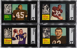 1962 Topps Football Complete Set (176) with (4) SGC Graded Hall of Famers/Stars Including J. Brown, E. Davis Rookie & Ditka Rookie