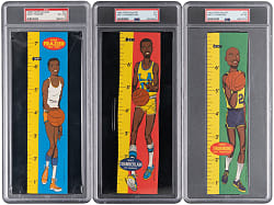 1969-1970 Topps Basketball Rulers PSA Graded Trio with #11 Wilt Chamberlain PSA VG 3