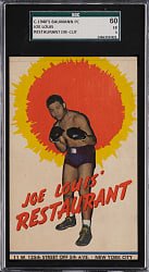 1940s Baumann Joe Louis' Restaurant Die-Cut Postcard SGC EX 5