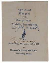 1935 Georgetown Athletic Association Banquet Program Signed by Fred Tenney & Al Schacht
