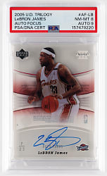 2005 Upper Deck Trilogy Basketball Auto Focus #AF-LB LeBron James Signed PSA NM-MT 8/Auto 9