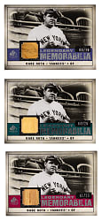 2008 SP Legendary Cuts Babe Ruth Legendary Memorabilia Game-Used Relic Trio - All #/25 or Lesser
