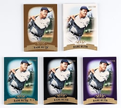 2011 Topps Tier One #3 Babe Ruth Rainbow (5) with #1/1 Gold