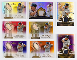 2012-2014 Topps Tribute Wade Boggs Relics Rainbow Set Trio with #1/1 Patch - (15 Total Cards)