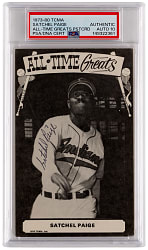 Signed 1973-80 TCMA All-Time Greats Satchel Paige PSA Auto 10 Plus JSA FULL LOA