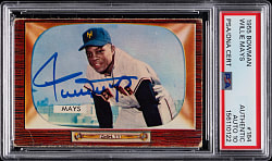 Signed 1955 Bowman #184 Willie Mays PSA/DNA Auto Grade 10