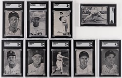 1947 Bond Bread Complete Set (44) with 9 SGC Graded Hall of Famers Including Berra RC, DiMaggio, J. Robinson RC & T. Williams