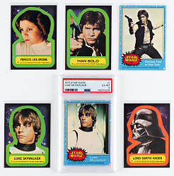 1977 Topps Star Wars Series 1 & 2 Complete Card/Sticker Sets with #1 Luke Skywalker Rookie PSA EX-MT 6