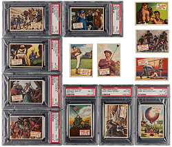 1954 Topps Scoop Near Complete Set (141/156) with (18) PSA Graded Including (14) PSA NM-MT 8