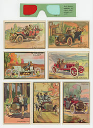 1953 Bowman Antique Autos Complete Set (48) with 3-D Viewer - Clean!