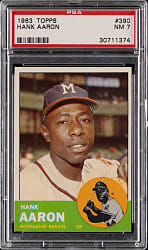 1963 Topps #390 Hank Aaron PSA NM 7