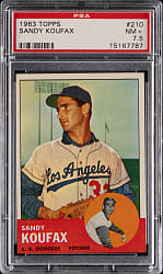 1963 Topps #210 Sandy Koufax PSA NM+ 7.5