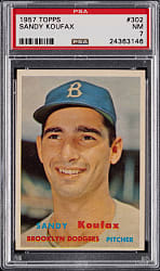 1957 Topps #302 Sandy Koufax PSA NM 7