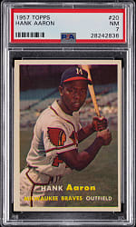 1957 Topps #20 Hank Aaron PSA NM 7