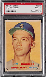 1957 Topps #338 Jim Bunning Rookie PSA NM 7