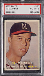 1957 Topps #250 Eddie Mathews PSA NM-MT 8
