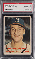 1957 Topps #90 Warren Spahn PSA NM-MT 8