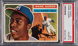 1956 Topps #31 Hank Aaron White Back PSA EX-MT 6