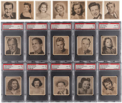 1948 Bowman Movie Stars Complete Set (36) with (10) PSA NM 7 to MINT 9 Graded