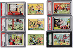 1958-1959 Ad-Trix Popeye Cards (15) with (9) Rare 1958 Action Picture Cards & (6) Graded 1959 Popeye Cards
