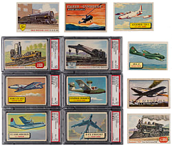 1952-1957 Topps Near Complete/Starter Sets (3) with Wings, Planes & Rails and Sails Including (6) PSA Graded Cards