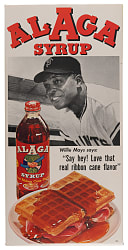 1960s Willie Mays Alaga Syrup 10x20 Advertisement - Clean!
