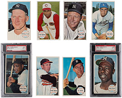 1964 Topps Giants Near Complete Set (53/60) with Hank Aaron & Willie Mays PSA NM 7