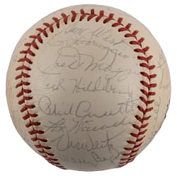 Hall of Famer & Star Signed ONL/Feeney Baseball (28) Including Joe DiMaggio & Lefty Grove - Full JSA LOA