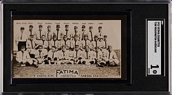 1913 T200 Fatima Team Card Washington Americans with Walter Johnson SGC POOR 1