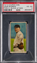 1919 T213-3 Coupon Cigarettes John McGraw Glove at Side PSA VG-EX 4