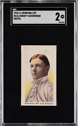 1910 M116 Sporting Life Christy Mathewson Pastel Background SGC GOOD 2