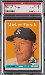 1958 Topps #150 Mickey Mantle PSA EX-MT 6