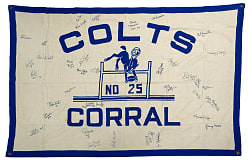 Vintage Baltimore Colts Corral No. 25 (Rosedale, MD) Banner Signed by (30) Players Including Hall of Famers