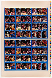 1983 Star Basketball All-Star Game Uncut Sheet with Two Sets - (64 Total Cards)