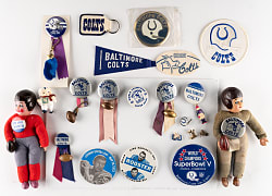 1950s-1980s Baltimore Colts Pin, Button & Trinket Collection (20+) with Tougher Relics