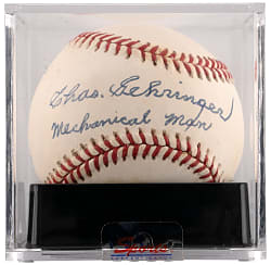 Charlie Gehringer Single-Signed Baseball with "Mechanical Man" Inscription - PSA/DNA Overall 8